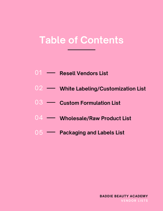 Beauty Brand Blueprint: Ultimate Vendor List for Starting Your Own Beauty Product Line